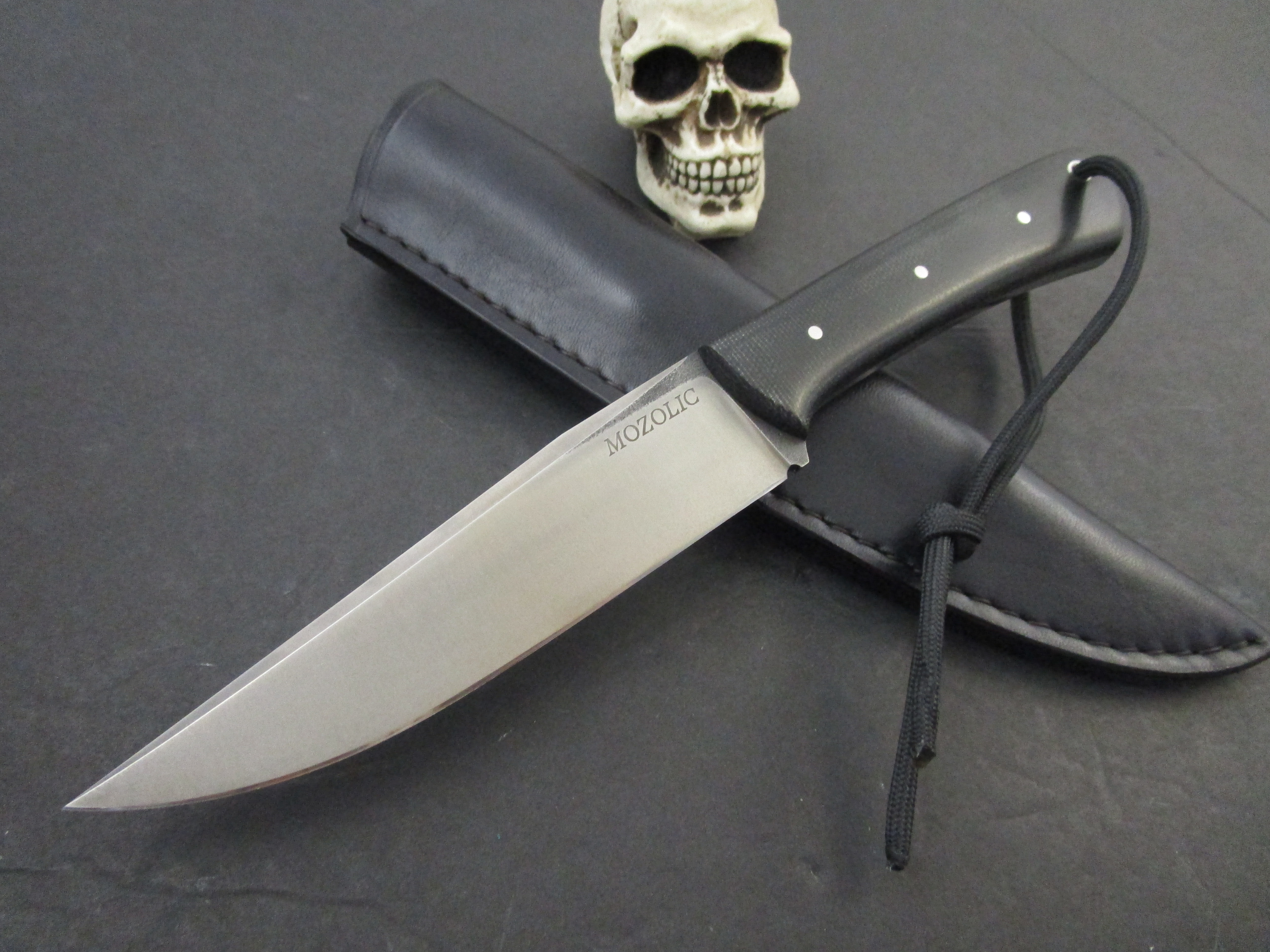 Mozolic Knives Forged D2 Black Micarta Tactical Fighter*SOLD*